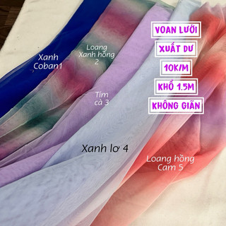 Vải voan trang trí , voan trang trí sinh nhật, Voan Lưới ,voan mỏng nhiều màu đẹp may váy công chúa,