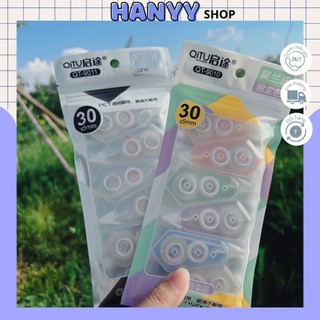 Set 6 Bút Xóa Kéo Mini Trong Suốt, Băng Xóa Giấy Tiện Lợi