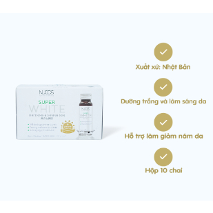 Nucos Super White - Nước uống hỗ trợ dưỡng trắng và làm sáng da (Hộp 10 chai)