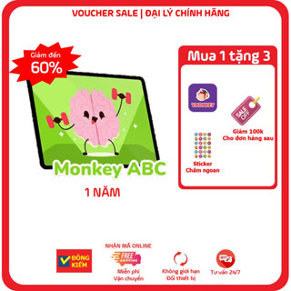 Monkey ABC 1 NĂM (Monkey Junior) - Toàn quốc [E-voucher] -Voucher Mã học phần mềm Tiếng Anh