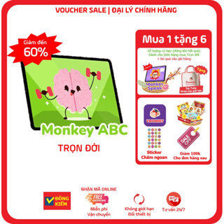 Monkey ABC TRỌN ĐỜI (Monkey Junior) - Toàn quốc [E-voucher] -Voucher Mã học phần mềm Tiếng Anh (Trọn đời, 2 năm, 1 năm)