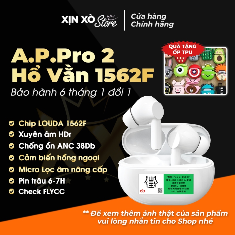 Tai nghe XINXO Pro.2 LOUDA 1562F HOCO. - Chống ồn 38Db - Xuyên âm - Cảm biến hồng ngoại - Sạc không 