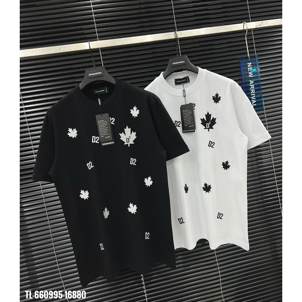 🔥Hot🔥Áo thun DSQUARED2 thêu logo lá thiết kế hot trend Nam nữ New 2024