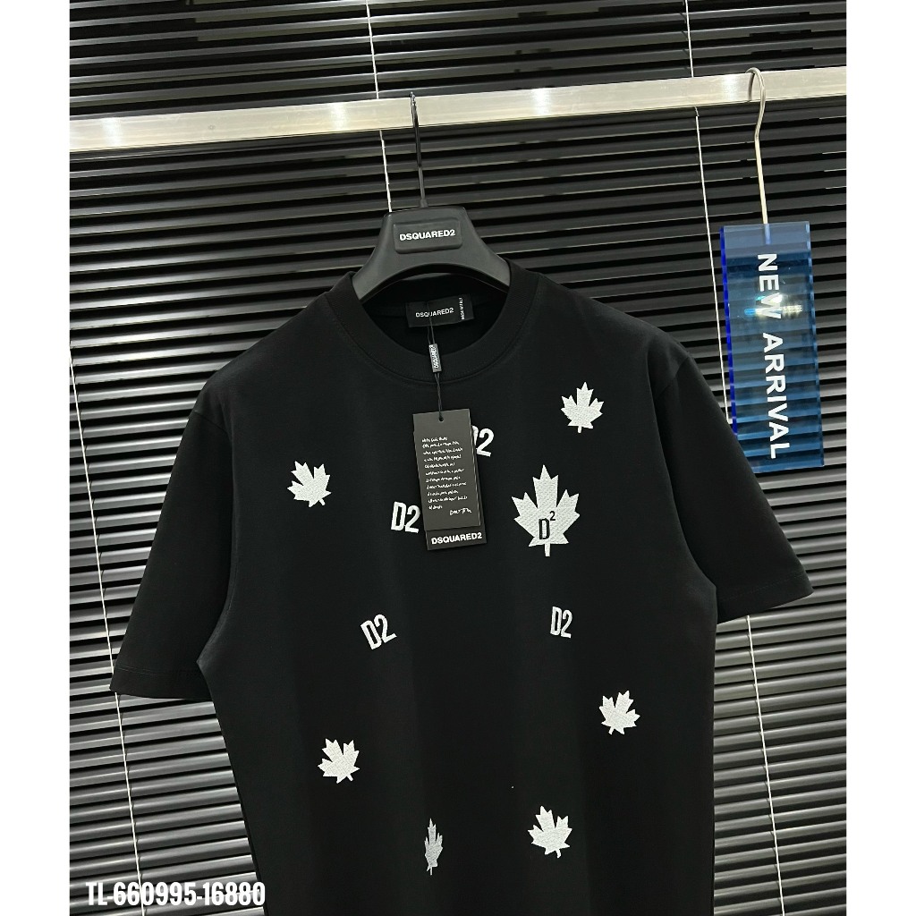 🔥Hot🔥Áo thun DSQUARED2 thêu logo lá thiết kế hot trend Nam nữ New 2024