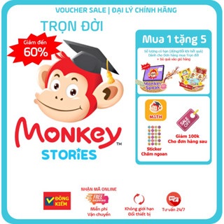 Monkey Stories trọn đời  Toàn quốc [E-voucher]-Voucher Mã học phần mềm tiếng Anh (Trọn đời, 1 năm, 6 tháng)