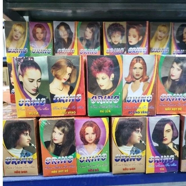 Sỉ lốc 12 chai Kem nhuộm tóc đen, các màu, chai nhỏ ORINO