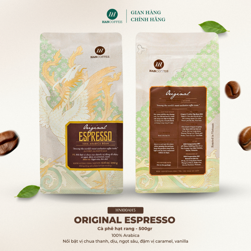 Cà Phê HANCOFFEE ORIGINAL ESPRESSO 100% ARABICA cao cấp, cafe rang xay nguyên chất