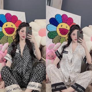 Bộ pijama lv cộc tay lụa xước cao cấp