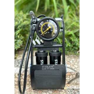 [HÀNG NHẬT] Bơm 2 xi lanh đa năng siêu khỏe bơm ô tô xe máy và xe đạp