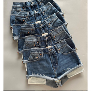Quần đùi jean nữ, Quần short nữ lưng cao lộ túi Âu Mỹ màu Xanh Đậm, Xanh vừa size XS-XXL Mee Jean