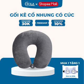 Gối kê cổ chữ U bọc nhung có cúc cài chống mỏi cổ tạo cảm giác thoải mái