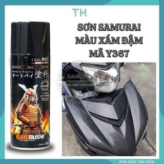 Sơn Xịt Samurai chuyên dùng cho xe máy màu xám đậm y367 chống cháy, chống rạn nứt, vòi xịt chống chảy