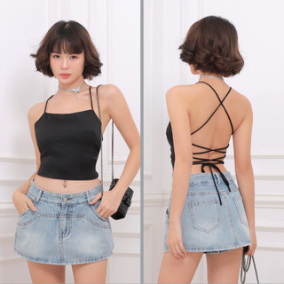 Áo croptop hở lưng buộc dây TiQi Jeans A206
