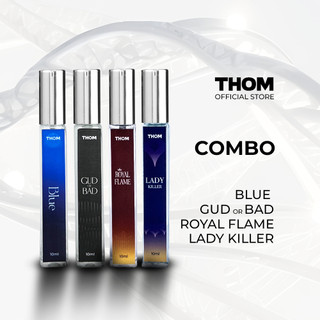   MUA 1 ĐƯỢC 4  Combo 4 chai nước hoa Nam - LADY KILLER  10ml  + GUD OR BAD  10ml  + BLUE  10ml  + ROYAL FLAME  10ml  
