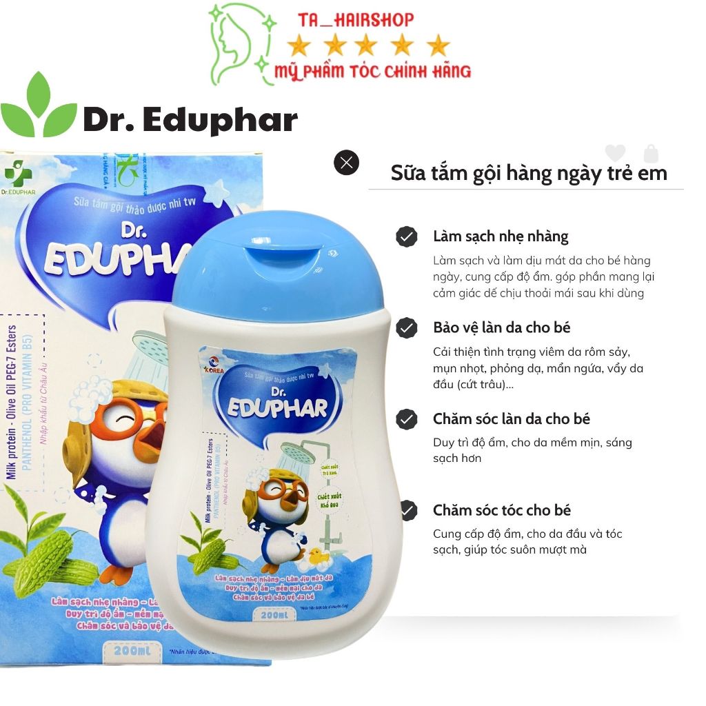 Dr.EDUPHAR Sữa tắm gội thảo dược nhi TW chính hãng an toàn dịu nhẹ cho bé