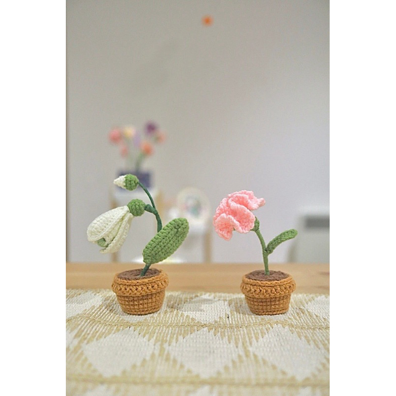 Chậu hoa len mini handmade
