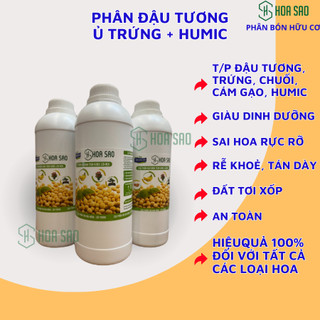 Phân bón hữu cơ vi sinh Đậu tương trứng chuối Humic Hoa Sao 1000 ml bật mầm sai hoa bổ sung dinh dưỡng toàn diện