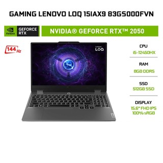 Laptop Gaming Lenovo LOQ 15IAX9 83GS000FVN  i5-12450HX | 8GB | 512GB | RTX™ 2050 4GB