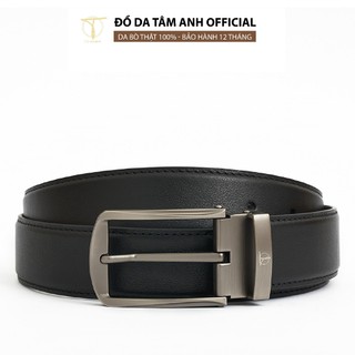 Thắt lưng nam mặt khoá xỏ kim trẻ trung TÂM ANH, dây lưng  nam da bò thật cao cấp bền đẹp tiện dụng D480-11908D