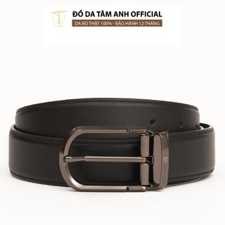 Thắt lưng nam mặt khoá xỏ kim trẻ trung TÂM ANH, dây lưng  nam da bò thật cao cấp bền đẹp tiện dụng D480-202203D