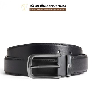 Thắt lưng nam mặt khoá xỏ kim trẻ trung TÂM ANH, dây lưng nam da bò thật cao cấp bền đẹp tiện dụng D480-11909D
