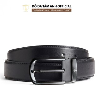 Thắt lưng nam mặt khoá xỏ kim trẻ trung TÂM ANH, dây lưng  nam da bò thật cao cấp bền đẹp tiện dụng D480-11910D
