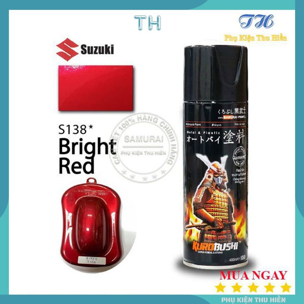 Sơn Xịt Samurai Màu Đỏ Sáng Suzuki - Mã S138