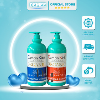 Cặp gội - xả organic collagen & keratin camtin dưỡng ẩm kích thích mọc tóc 2000ml