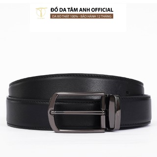 Thắt lưng nam mặt khoá xỏ kim trẻ trung TÂM ANH, dây lưng  nam da bò thật cao cấp bền đẹp tiện dụng D480-202302D