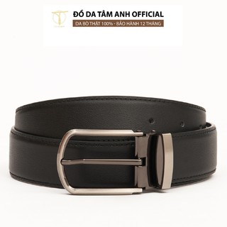 Thắt lưng nam mặt khoá xỏ kim trẻ trung TÂM ANH, dây lưng  nam da bò thật cao cấp bền đẹp tiện dụng D480-202204D