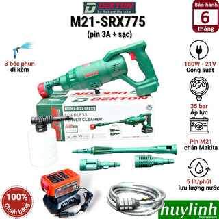 Máy xịt rửa xe dùng pin dekton m21-srx775 - 21v