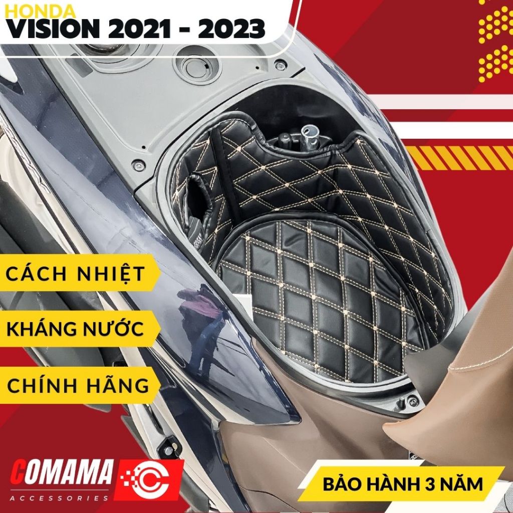 Đệm Lót Cốp Xe Máy Xe VISION 2021-2023 K Lỗ Sạc - Loại Có Túi Đựng Giấy Tờ Cao Cấp