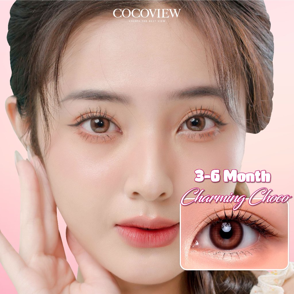 (Chính Hãng) Kính Áp Tròng Hàn Quốc Màu Tự Nhiên COCOVIEW CHARMING CHOCO CONTACT LENS Độ Cận 0.00 - 8.00