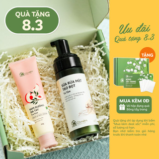 Bộ Combo Gồm Kem Dưỡng Da Tay Và Bọt Rửa Mặt Cỏ mềm Homelab - Hộp Quà Tặng Bạn Gái Mẹ Cô Giáo 8 3