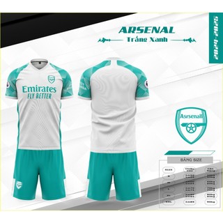 Áo bóng đá clb arsenal xanh trắng thun lạnh bản 2024 - bộ quần áo bóng đá clb arsenal xanh trắng 2024 #cokana