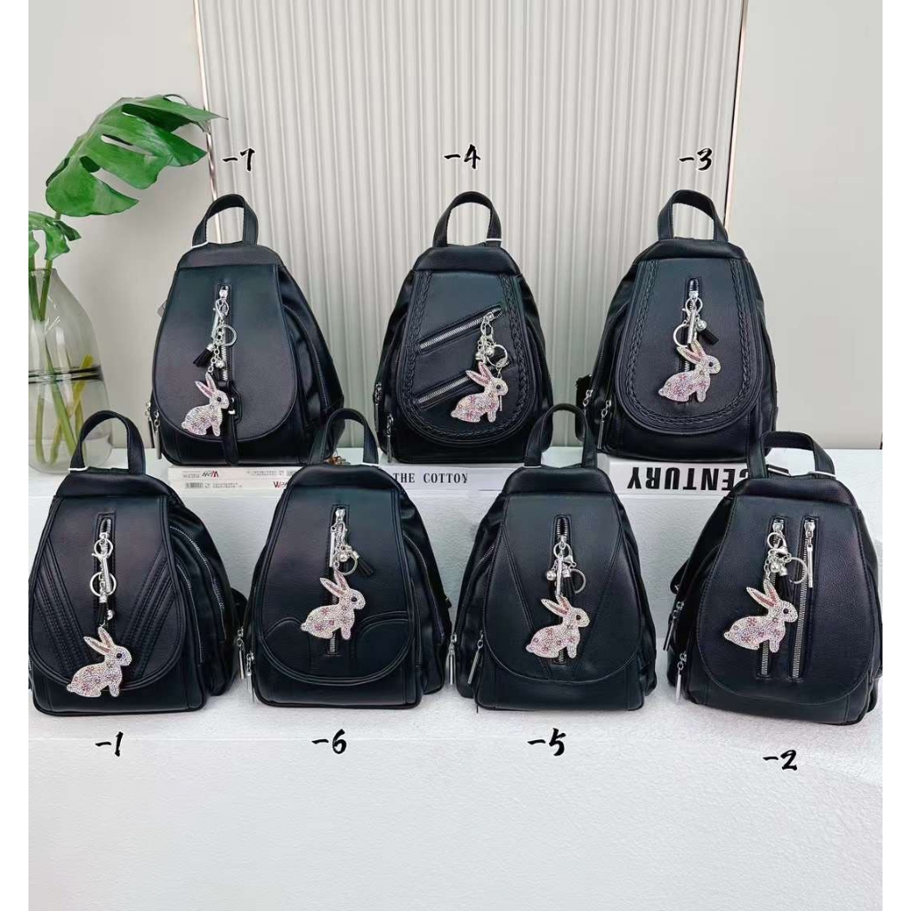 Balo da nữ mini nắp gập nhiều ngăn thời trang đơn giản đi chơi dự tiệc viền chỉ nổi 191