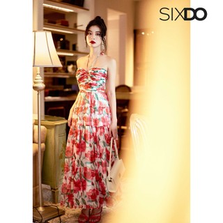 Đầm voan hoa cúp ngực nhúm SIXDO