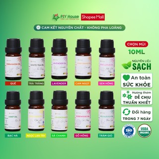 Tinh Dầu Thơm Phòng 10 ML Nguyên Chất Cao Cấp PTY HOUSE, Từ Thiên Nhiên, Xông Phòng, Đuổi Mũi, Thư Giãn, Dễ Ngủ, An Toàn
