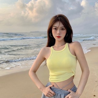 Áo croptop ba lỗ sanjoli áo croptop sexy thun kiểu ôm body đẹp trắng đen ngắn 3 lỗ jennie ao008