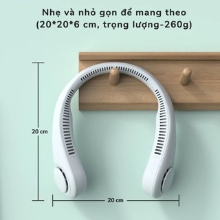 quạt mini đeo cổ,tích điện ,siêu mát