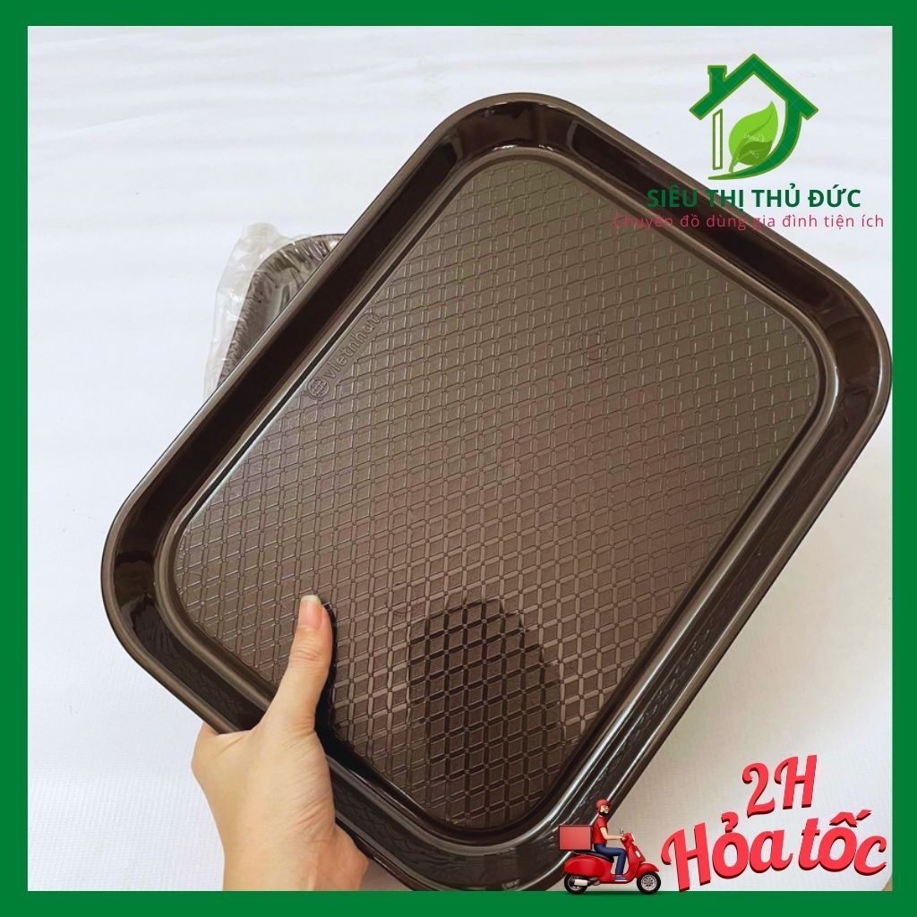 Khay Vuông Chống Trượt, Khay Caro  Úp Ly, Khay Bưng Bê Phục Vụ Nhà Hàng Quán Ăn - Nhựa Việt Nhật