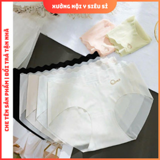 [SET 5 QUẦN] Quần lót Nữ bầu lụa giấy kháng khuẩn Smile cạp chéo (QUẦN BẦU)
