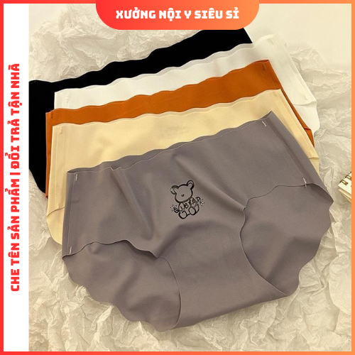 Set 5 (có bán 1 quần) Quần Lót Nữ Su Đúc Không Viền Sóng Họa Tiết Gấu, Kiểu Dáng Thể Thao (QUẦN GẤU)