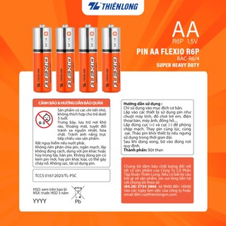 Combo 8 [ Vỉ 4 ] Pin Cacbon AA Thiên Long Flexio BAC-R6/4