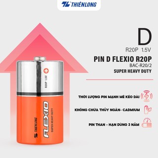 Combo 2 [ Vỉ 2 ] Pin Cacbon đại D Thiên Long Flexio BAC-R20/2