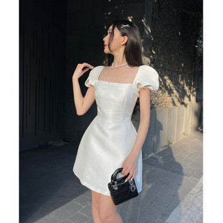 Đầm ngắn tay phồng phối xếp ly ngực Minnie Dress - MIDSUMMER