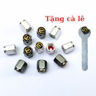nắp van cảm biến áp suất lốp chất liệu nhôm 2 màu bạc và xám