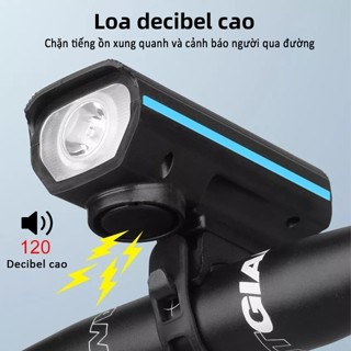 Đèn xe đạp thể thao siêu sáng có còi pin sạc usb led T6 chống nước loại cao cấp nhất