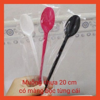 Combo 500 muỗng dài 20 cm có màng bọc từng cái