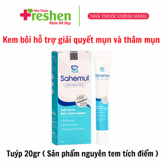 Tuýp kem ngừa mụn Sahemul 20gr - Dùng cho mụn viêm, mụn bọc, mụn mủ, mụn trứng cá và thâm mụn